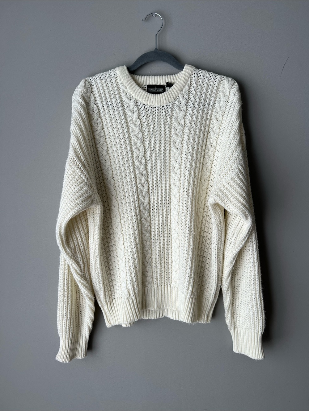 Cozy Cream Cable Crewneck Sweater